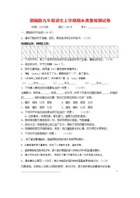 人教部编版九年级语文上册 第一学期期末考试复习质量综合检测试题测试卷含答案 (87)