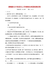 人教部编版九年级语文上册 第一学期期末考试复习质量综合检测试题测试卷及参考答案 (131)