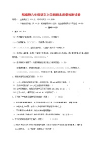 人教部编版九年级语文上册 第一学期期末考试复习质量综合检测试题测试卷含答案 (25)