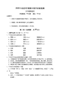 广西北部湾经济区2020-2021学年八年级上学期期中考试语文试卷（含答案）