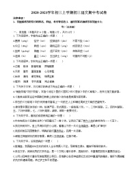 新疆巴州二中2020-2021学年九年级上学期语文期中考试题（含答案与解析）