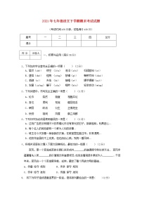 人教版七年级下册语文期中试题期末考试试题