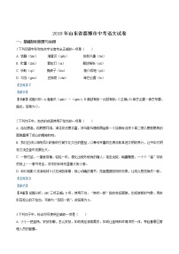 2019年山东省淄博市中考语文试题（解析版）