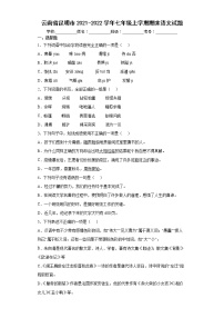 云南省昆明市2021-2022学年七年级上学期期末语文试题（word版含答案）