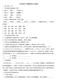 期中复习小练卷   2021-2022学年部编版语文九年级下册(word版含答案)