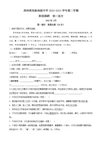 吴江苏州湾实验中学 2020-2021学年八年级3月月考语文试题（含答案）