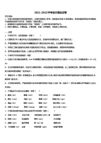 安徽省省城名校2022年中考冲刺卷语文试题含解析