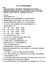 河北省石家庄市二十八中学2021-2022学年中考语文考试模拟冲刺卷含解析