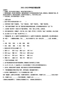 2022年辽宁省法库县达标名校中考语文对点突破模拟试卷含解析