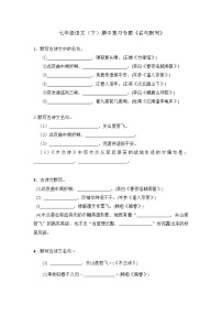 2021-2022学年部编版初一语文下学期期中复习专题《名句默写》（含答案）