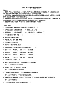 2022年浙江省嘉兴市南湖区实验中考语文模拟预测试卷含解析