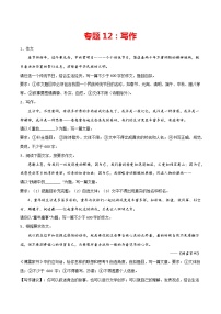 专题12：写作-2021-2022学年八年级语文下册期中专项复习（部编版）