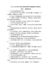 考点2  成语的运用-2021-2022学年七年级下册语文期中考试高频考点专题训练