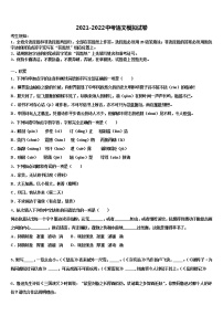 2021-2022学年上海市普陀区初中语文毕业考试模拟冲刺卷含解析