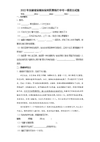 2022年安徽省宣城市宣州区狸桥片中考一模语文试题(word版含答案)