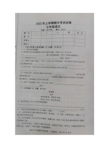 湖南省邵阳市武冈市2021-2022学年七年级下学期期中考试语文试题(有答案)