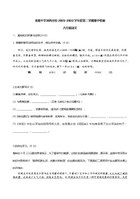 江苏省南京市金陵中学河西分校2021-2022学年八年级下学期期中语文试卷(无答案)