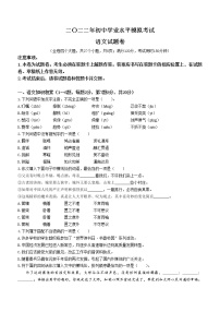 2022年云南省永善县初中学业水平模拟语文试题(word版含答案)
