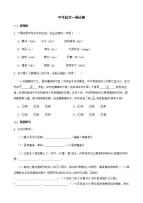 2022届河南省南阳市中考语文一模试卷解析版