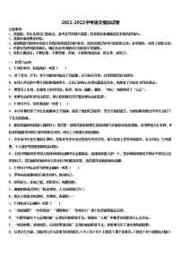 2021-2022学年亳州市重点中学中考语文模拟精编试卷含解析