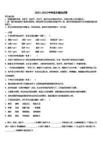 2021-2022学年湖南省株州市达标名校中考语文对点突破模拟试卷含解析