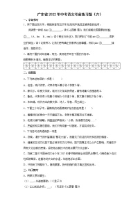 广东省2022年中考语文考前练习题（六）