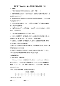 浙江省宁波市2022年中考语文考前练习题（五）