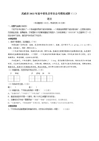 2022年甘肃省武威市中考第二次诊断（中考二模）语文试题