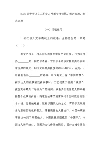 2022年中考语文三轮复习冲刺专项训练：词语选用、标点运用（含答案）