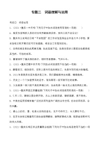 中考初中语文分类备战 专题二 词语理解与运用 精练（含答案）
