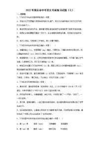 2022年重庆市中考语文考前练习试题（七）