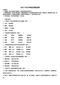 2022年新疆乌鲁木齐第六十六中学中考语文最后冲刺模拟试卷含解析