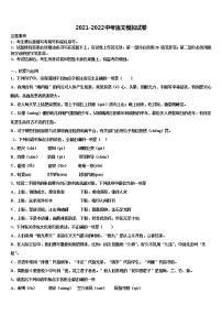 安徽省宿州市埇桥区教育集团重点中学2022年毕业升学考试模拟卷语文卷含解析