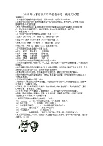 2022年山东省临沂市平邑县中考一模语文试题