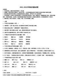 辽宁省沈阳市第一二七中学2022年中考语文全真模拟试题含解析