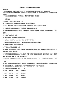 上海市松江区2021-2022学年中考语文仿真试卷含解析