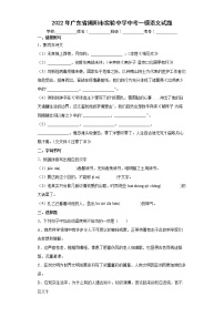 2022年广东省揭阳市实验中学中考一模语文试题(word版含答案)