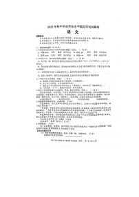 2022年湖南省邵阳县初中毕业学业水平模拟考试语文试题（有答案）