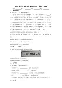 2022年河北省保定市清苑区中考一模语文试题(含答案)