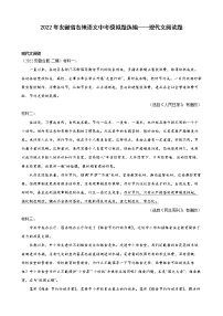 2022年安徽省各地语文中考模拟题分类汇编：现代文阅读题