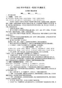 2022年中考语文一轮复习专题讲义-九年级下册古诗词