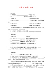 专题09：古诗文默写-2021-2022学年八年级语文下学期期末复习专题训练（原卷版）