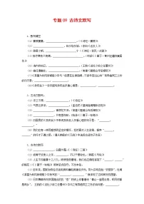 专题09:古诗文默写-2021-2022学年八年级语文下学期期末复习专题训练(原卷版)