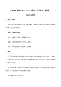 议论文阅读-2021-2022学年八年级下学期语文期中考前知识梳理与专项练习（部编版）