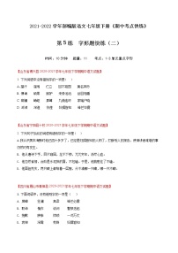 第5练  字形题快练（二）-2021-2022学年七年级语文下册期中考点快练（部编版）