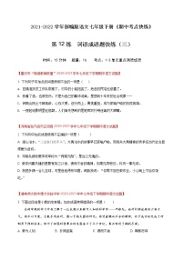 第12练  词语成语题快练（三）-2021-2022学年七年级语文下册期中考点快练（部编版）