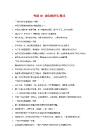 专题04：病句辨析与修改-2021-2022学年七年级语文下学期期中专题复习