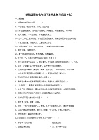 部编版语文七年级下册期末复习试题（七）