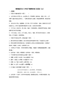 部编版语文七年级下册期末复习试题（五）