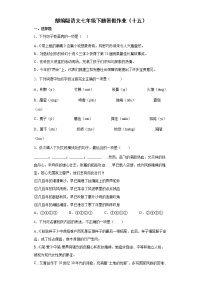 部编版语文七年级下册暑假作业（十五）